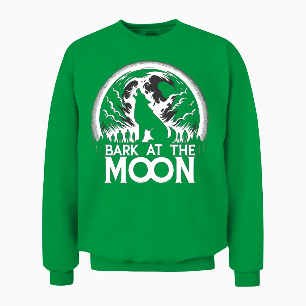 Horror Dog Halloween Spooky Dog Lover Gothic Dog Unisex Sweatshirt in Irish Green