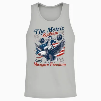 The Metric System Can't Measure Freedom Eagle Usa Unisex Tank Top - Ash