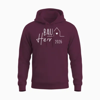 Bauherr 2026 Hausbau Unisex Hoodie - Maroon