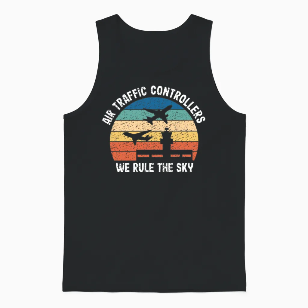 Air Traffic Controller Atc Air Traffic Control Unisex Tank Top in Black