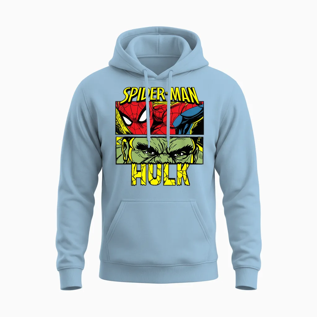 Marvel Studios Spider-Man: Bnd Movie 2026 Spidey & the Hulk Unisex Hoodie in Light Blue