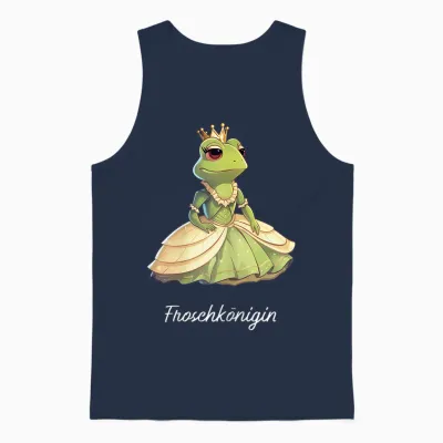 Frog Queen of the Frogs Girls' Carnival T-Shirt, Black Unisex Tank Top - Navy