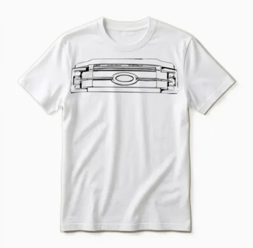 Ford Superduty F350 F250 Outline Line Work Drawing Unisex T-Shirt in White