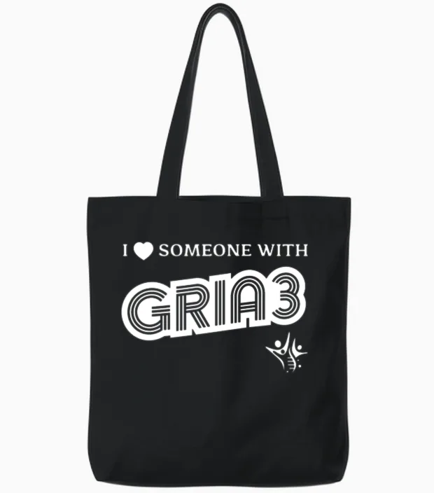 I Love Someone with Gria3 Tote Bags in Black