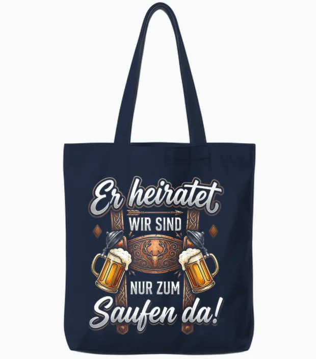 Junggesellenabschied T-Shirt Männer Jga Poltern Polterabend Tote Bags in Navy