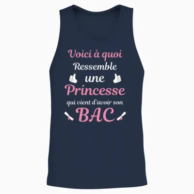 Baccalauréat 2026 Princesse Cadeau Enfant Bac Fille Femme T-Shirt Haut De Gamme Unisex Tank Top - Navy