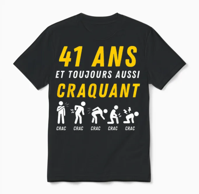 Idée Cadeau Humour 41e Anniv 1985 Anniversaire 41 Ans Homme Unisex T-Shirt in Black