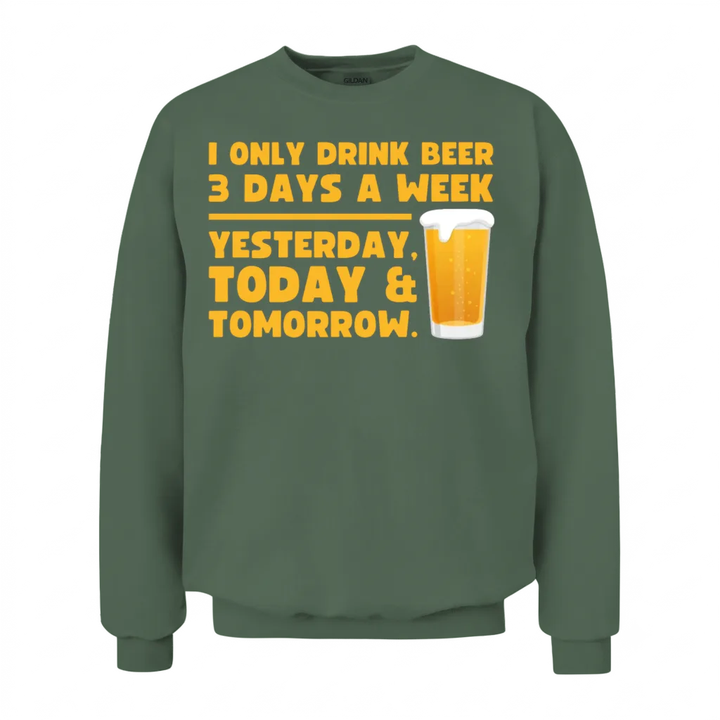 Funny Beer β Wine & Unisex Sweatshirt - Military Green