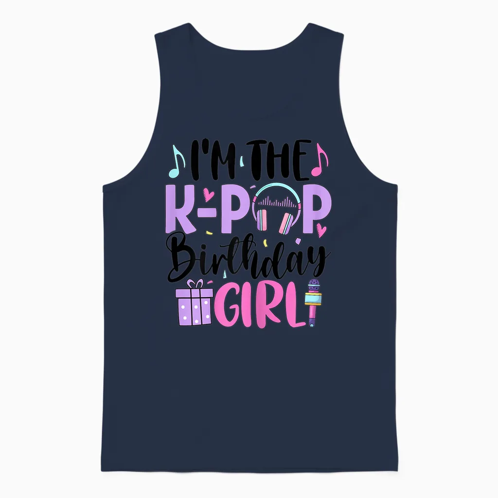 I'm the K Pop Birthday Girl K-Pop Birthday Unisex Tank Top in Navy