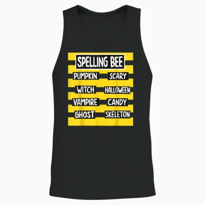 Funny Pun Halloween Costume for Teachers Spelling Bee Unisex Tank Top - Black