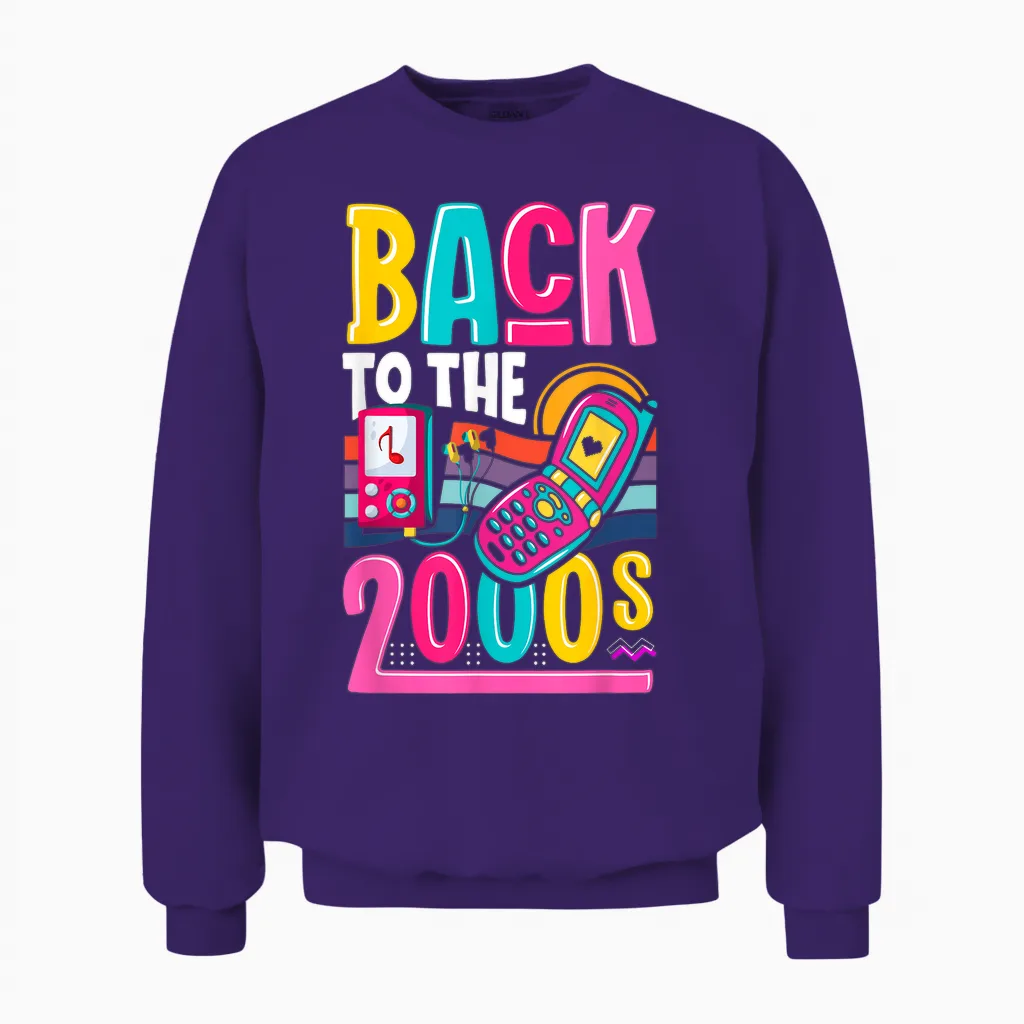 Back to the 2000s Vintage Two Thousand Retro 00s Unisex Sweatshirt in Purple