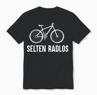 Rare Radlos Bicycle Cycling Road Bike E-Bike Mountain Bike T-Shirt, Black Unisex T-Shirt - Black