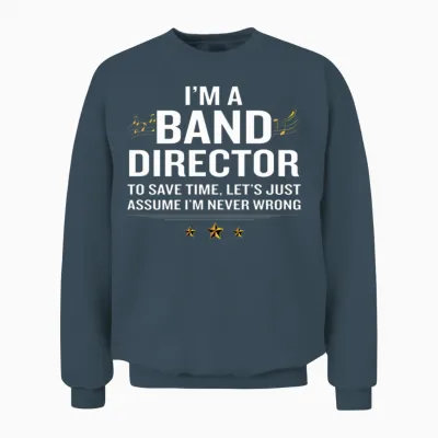 Band Director Funny Quote Gold Awesome Gift Unisex Sweatshirt - Dark Heather