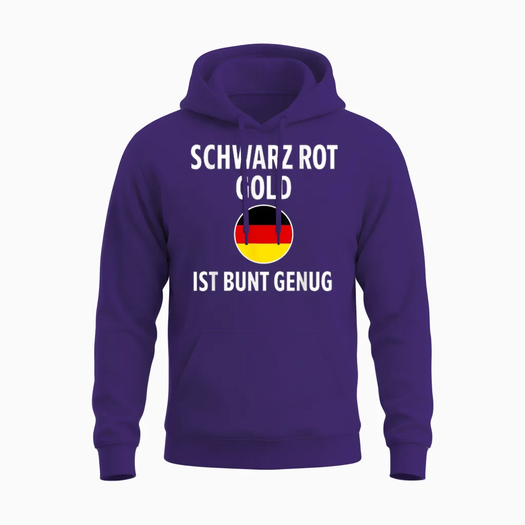 Deutschland Fan Outfit Schwarz Rot Gold Farben Design Unisex Hoodie in Purple
