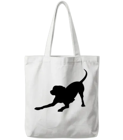 Playful Dog Tote Bags - White