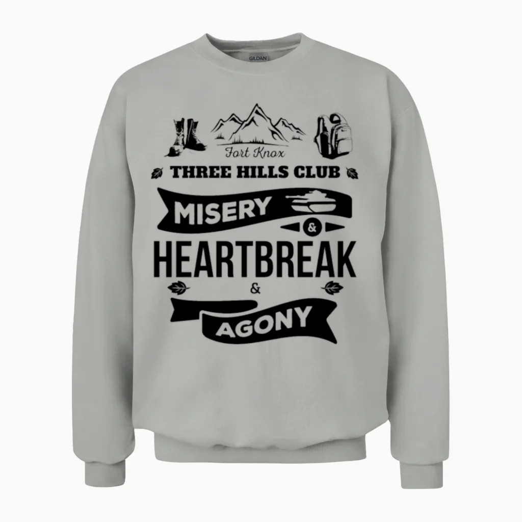 Fort Knox Three Hills Club (dark) Unisex Sweatshirt in Ash