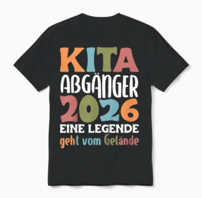 Kita Abgänger 2026 Eine Legende Geht Vom Gelände Abschied Unisex T-Shirt - Black