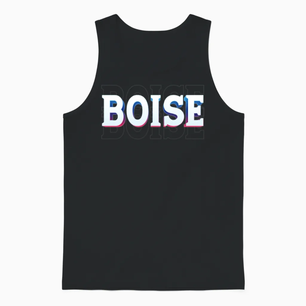 Retro - Boise Unisex Tank Top in Black