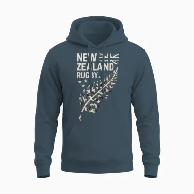 New Zealand Rugby Silver Fern Unisex Hoodie - Dark Heather