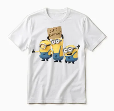 Minions Three Happy Minions with A Unisex T-Shirt - White