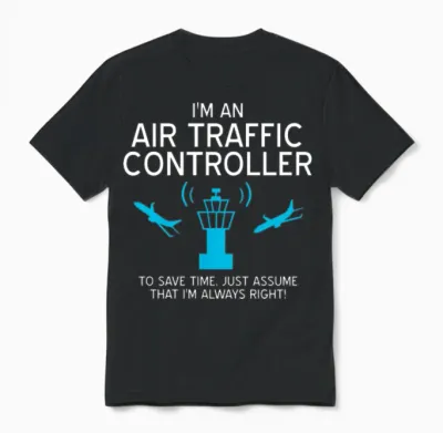 Air Traffic Controller Atc Air Traffic Control Unisex T-Shirt - Black