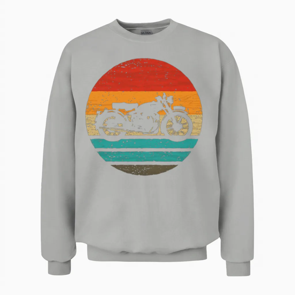 Motorcycle Retro Style Vintage Unisex Sweatshirt - Ash