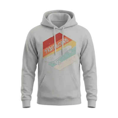 Retro Vintage Skateboard Unisex Hoodie - Ash
