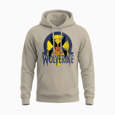 Marvel X-Men Retro Wolverine T-Shirt, Black, S Unisex Hoodie - Sand