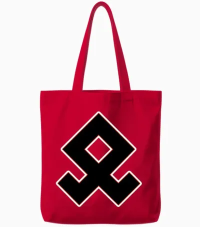 Odal Rune Tote Bags - Red