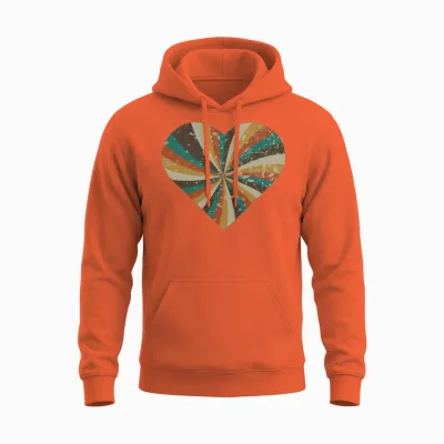 Colorful Creative Retro Group Unisex Hoodie - Orange