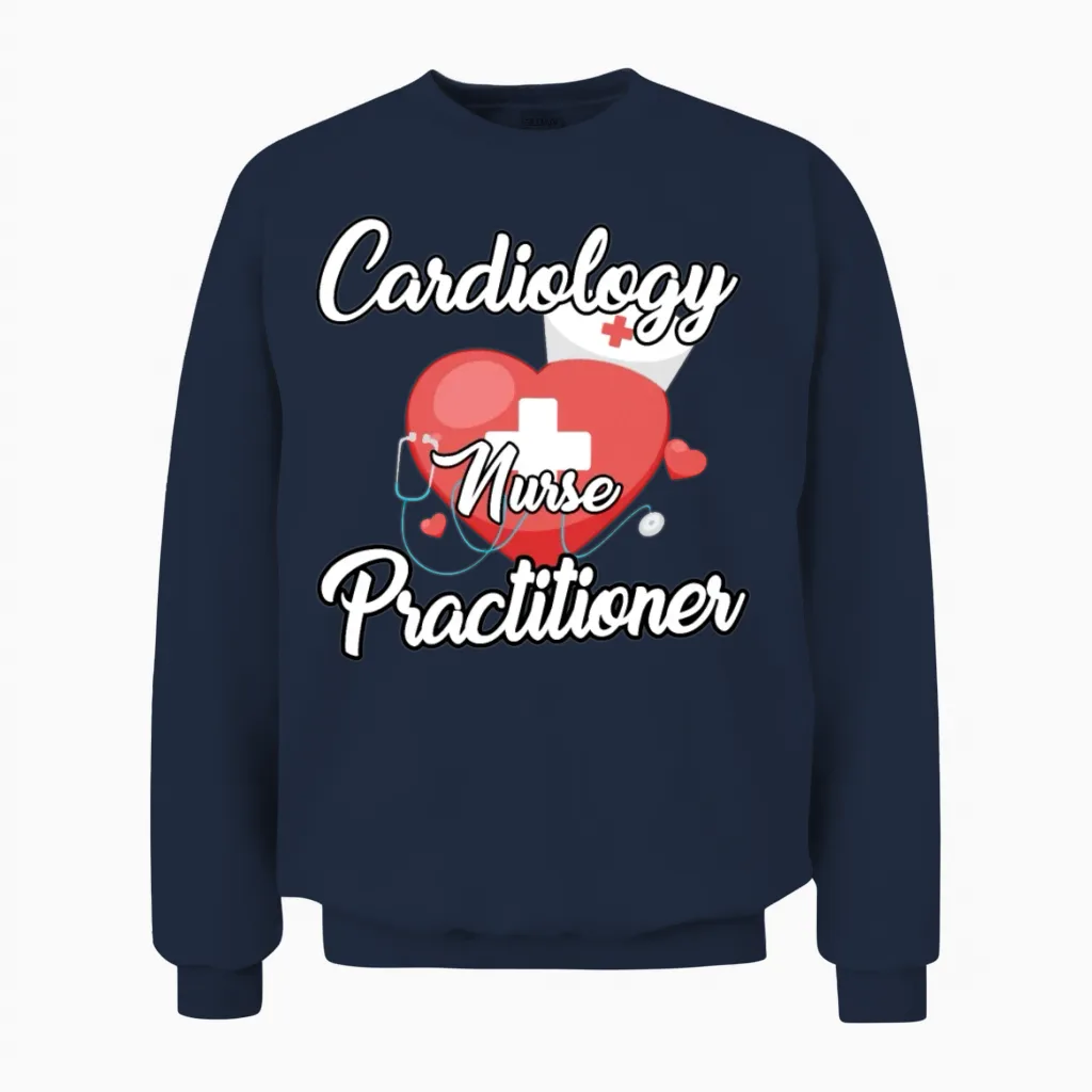 Cardiology Nurse Practitioner Apparel Unisex Sweatshirt in Navy