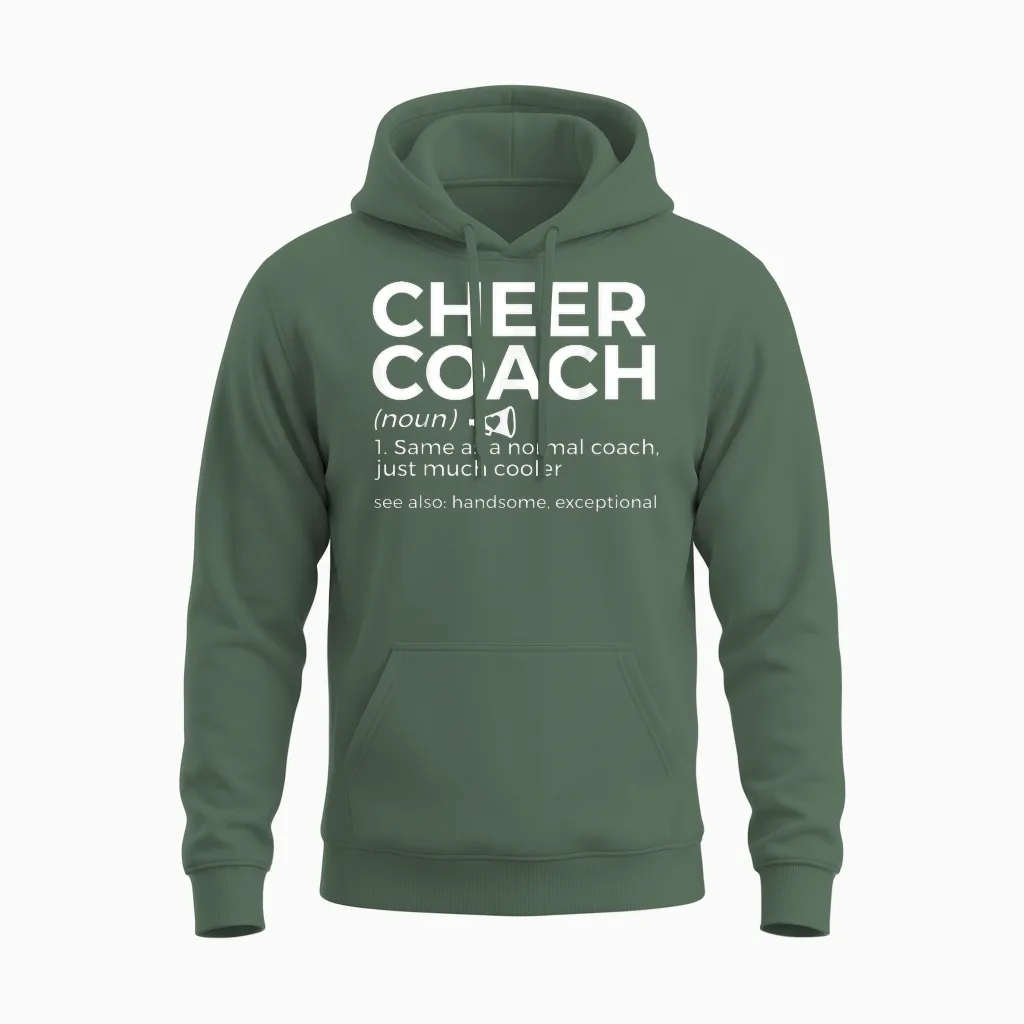 Lustiger Cheer Coach Definition Cheerleading Unisex Hoodie in Military Green
