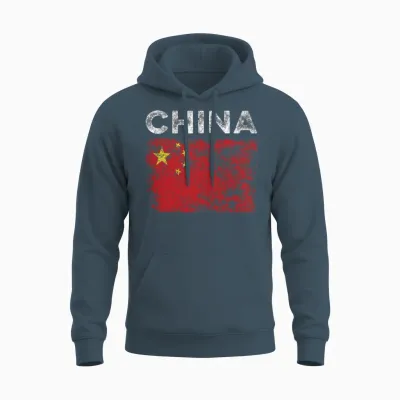 China Flag Distressed - Chinese Unisex Hoodie - Dark Heather