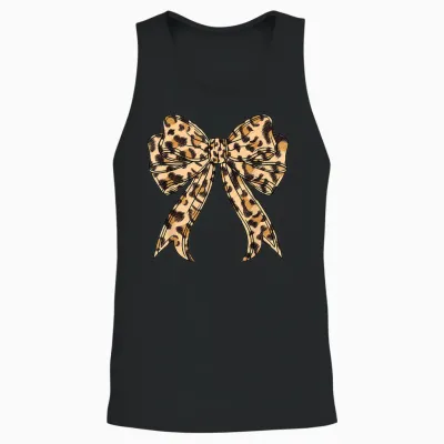 Kokette Schleife Leopard Gepard Print Für Frauen Mädchen Mädchen Mama Unisex Tank Top - Black