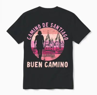 Buen Camino De Santiago De Compostela Jakobsweg Unisex T-Shirt - Black