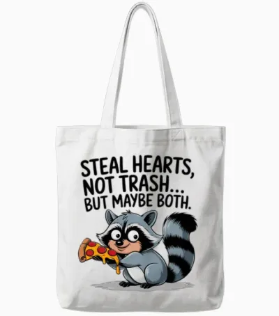 Funny Raccoon Tote Bags - White