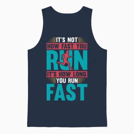 Cross Country Running It's Not How Fast Long Track Unisex Tank Top in Navy