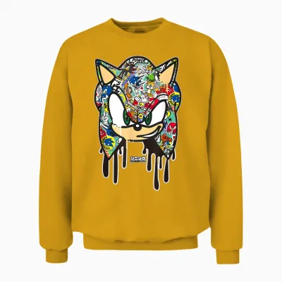 Sonic the Hedgehog - Sticker Sonic Unisex Sweatshirt - Gold