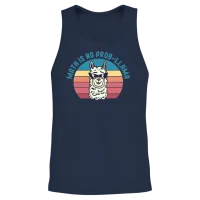 Math Is No Prob Llama Retro Unisex Tank Top - Navy – 2