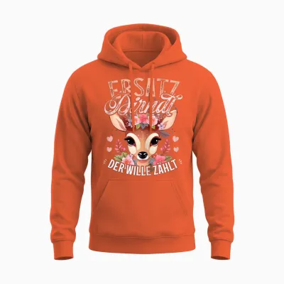Ersatz Dirndl T-Shirt Damen Trachtenshirt Mädchen Trachten Unisex Hoodie - Orange