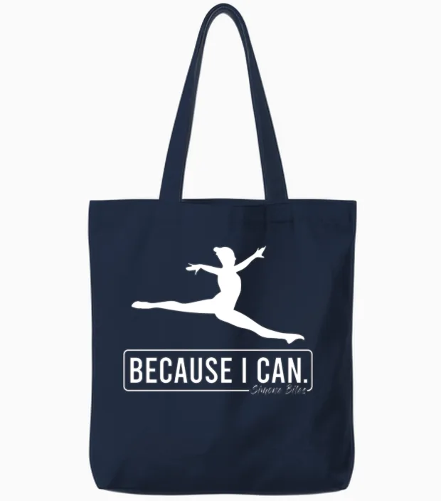 Because I Can Tote Bags in Navy