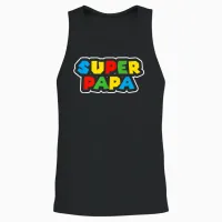 Super Papa Geburtstagsgeschenk Vater Geschenk Bester Papa Unisex Tank Top in Black - 2