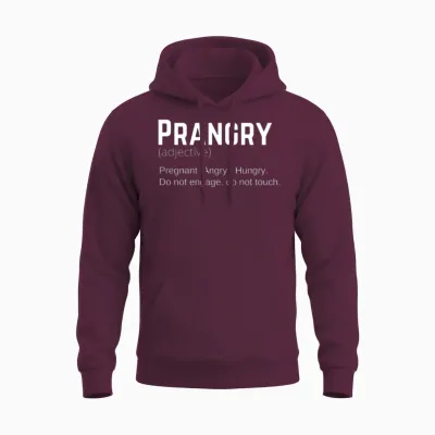 Funny Prangry Definition Pregnancy, Pregnancy Gift Unisex Hoodie - Maroon