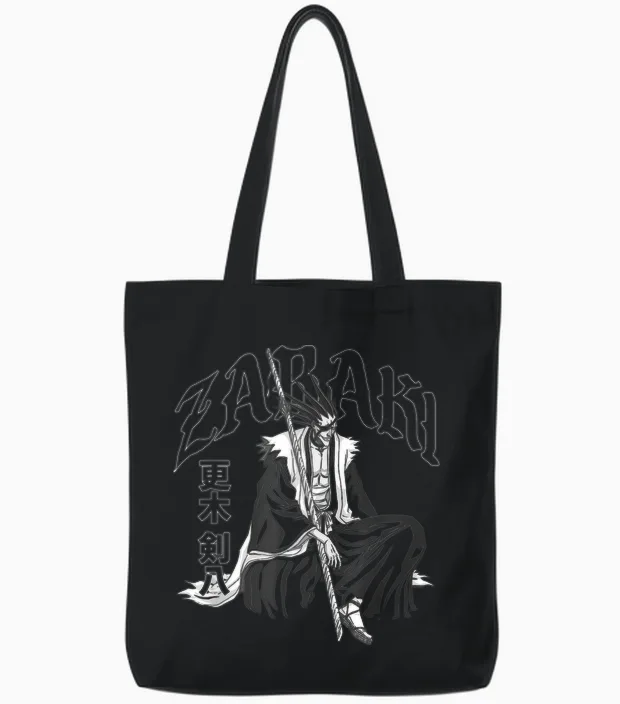 Bleach Zabaki Gothic Print Anime Tote Bags in Black