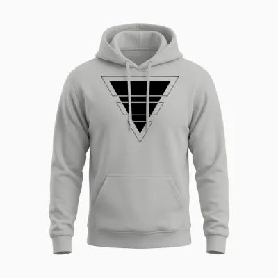 Triangle Trend Design Black Unisex Hoodie - Ash