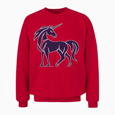 Horned Horse Unisex Sweatshirt - Red