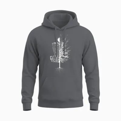 Disc Golf Baet Tree Frisbee Golf Unisex Hoodie - Charcoal