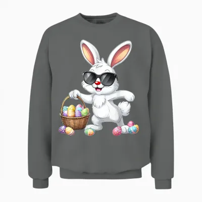 Lustiges Dabbing Bunny Ostern Happy Easter Für Jungen Mädchen Erwachsene Unisex Sweatshirt - Graphite Heather