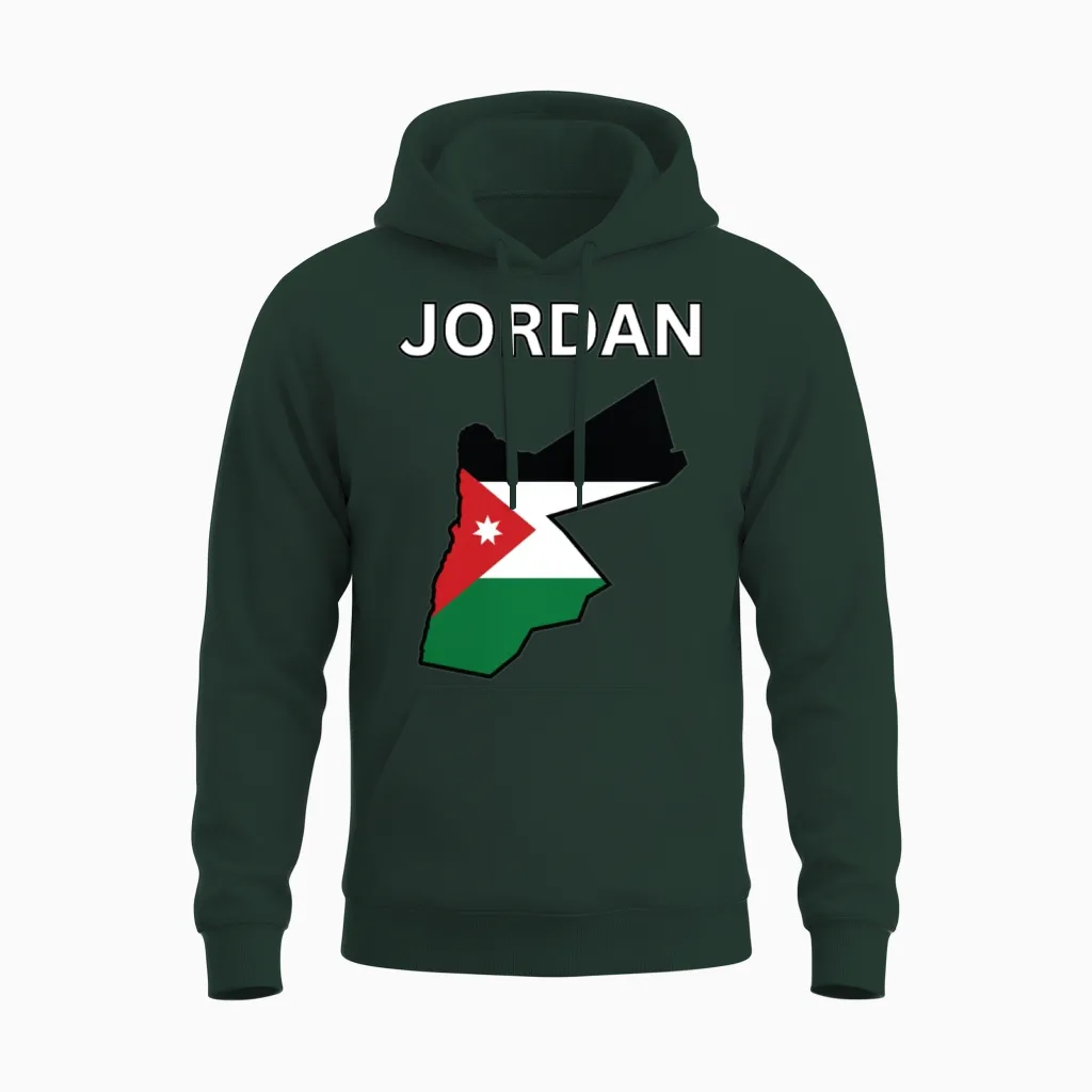 Jordan Flag Map Unisex Hoodie in Forest