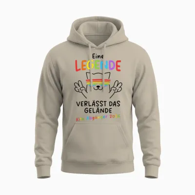 Kinder Kita Abgänger 2026 Kindergarten Abschluss Einschulung Katze Unisex Hoodie - Sand